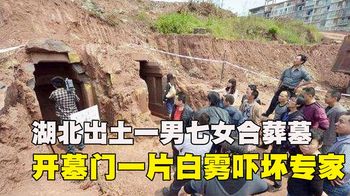 《纪录片》_2005年，湖北出土一男七女合葬墓，开墓门前一片白雾吓坏专家