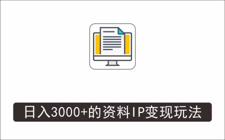 [其它项目]_资料IP变现，能稳定日赚3000起的持续性盈利玩法