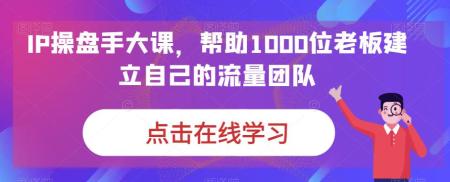 [吾爱网赚]IP-操盘手大课，帮助1000位老板建立自己的流量团队（13节课）
