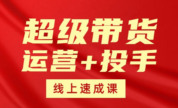 超级带货运营+投手线上速成课