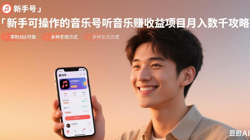 新手可操作的音乐号听音乐赚收益项目月入数千攻略