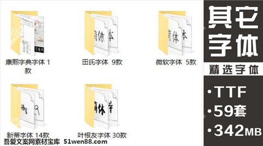 康熙字典字体田氏字体微软字体新蒂字体叶根友字体59款